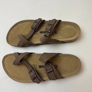 BONAIRE Sandals Shoes Womens Size 9.5 Luna Buckle Strappy Cork Footbed Comfort